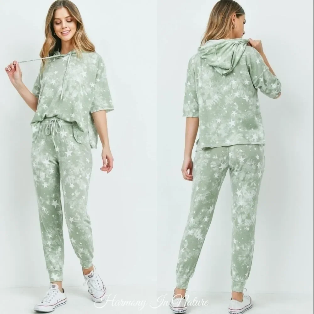 LAST Sage Tie Dye Jogger Set - Picture 3 of 7